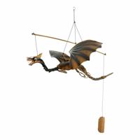 Bamboe Windgong met Zwarte Draak (66 x 56 x 49 cm)