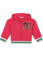 Dolce & Gabbana Kids hoodie zippé à logo - Rose - thumbnail