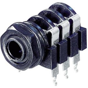 Rean AV NYS 219 Jackplug 6.35 mm Bus, inbouw horizontaal Aantal polen: 3 Stereo Zwart 1 stuk(s)