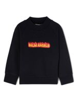 Palm Angels Kids sweat Flames à logo imprimé - Noir