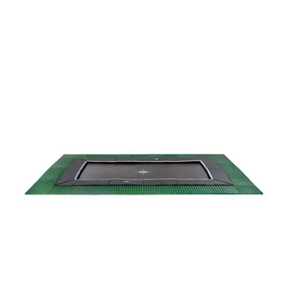 EXIT Dynamic groundlevel trampoline 244x427cm met Freezone veiligheidstegels - zwart