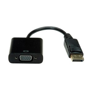 Value 12.99.3136 DisplayPort-kabel DisplayPort / VGA Adapterkabel DisplayPort-stekker, VGA-bus 15-polig 0.15 m Zwart