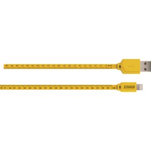 Schwaiger USB-kabel USB 2.0 USB-A stekker, Apple Lightning stekker 1.20 m Zwart, Geel Met metermarkering WKL10511