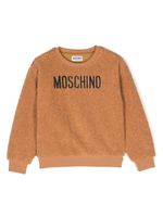 Moschino Kids sweat texturé à logo brodé - Marron