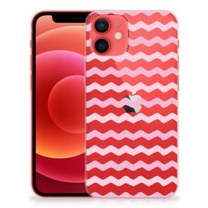 iPhone 12 Mini TPU bumper Waves Roze