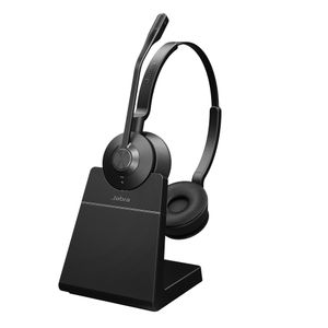 Jabra Engage 55 On Ear headset Telefoon DECT Stereo Zwart Incl. oplaad- en dockingstation, Volumeregeling, Microfoon uitschakelbaar (mute)