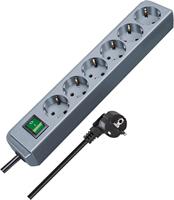 Brennenstuhl Eco-Line, stekkerdoos 6-voudig (stekkerdoos met schakelaar en 1,5m kabel) zilvergrijs