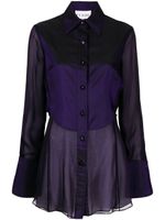 Gianfranco Ferré Pre-Owned chemise à empiècements transparent (années 1990) - Violet