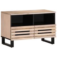 Tv-meubel 70x34x46 cm massief mangohout wit - thumbnail