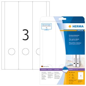 Rugetiket HERMA 5135 breed/ lang 61x297mm zelfklevend wit