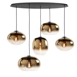 Bellini ovaal semi goud hanglamp 5 lichts