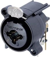Neutrik NCJ6FA-H XLR-connector, flensbus, contacten hoekig, aantal polen (num): 3 zwart