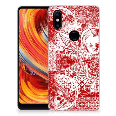 Silicone Back Case Xiaomi Mi Mix 2s Angel Skull Rood