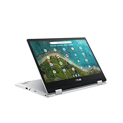 ASUS Chromebook Flip CM1400FXA-EC0021 Notebook Full HD, touchscreen en convertible (AMD 3015Ce, 4 GB RAM, 64 GB eMMC, Radeon Graphics, Chrome OS) Zilver - Spaans QWERTY-toetsenbord