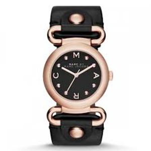 Horlogeband Marc by Marc Jacobs MBM1335 Leder Zwart 24mm