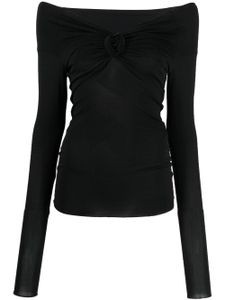 Blumarine chemise à épaules tombantes - Noir