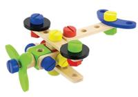 Viga Toys constructiebouwset hout 48 delig multicolor