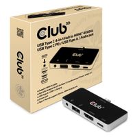 CLUB3D csv-1591 Docking USB 3.2 Gen 1 (3.1 Gen 1) Type-C Zwart, Chroom - thumbnail