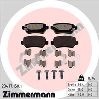 Remblokkenset, schijfrem ZIMMERMANN, u.a. für Opel, KIA, Vauxhall