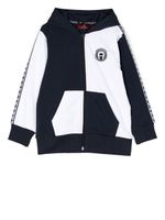 Aigner Kids hoodie zippé à design colour block - Bleu