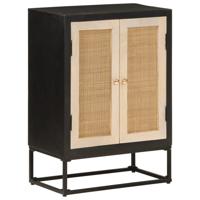 Dressoir 55x30x76 cm massief mangohout en ijzer zwart - thumbnail