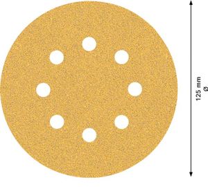 Bosch Accessoires Expert C470 schuurpapier voor excenterschuurmachines 125 mm, 8 gaten, K60 | Pakket van 50 - 2608900909