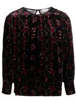 Pierre-Louis Mascia blouse en velours à motif cachemire - Noir