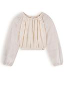 NoBell Meisjes blouse chiffon embroidery - Timre - Pearled ivoor wit