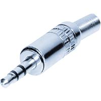 TRU COMPONENTS 1559780 Jackplug 3,5 mm Stekker, recht Aantal polen: 3 Stereo Zilver 1 stuk(s)