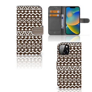 Apple iPhone 14 Telefoon Hoesje Aztec Brown