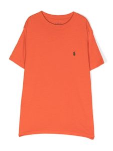 Ralph Lauren Kids t-shirt en coton à logo brodé - Orange