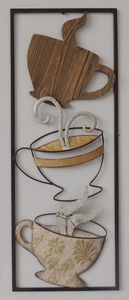 Wanddecoratie koffie metaal schilderij