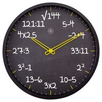 NeXtime NX-7363ZW Reken Wandkllok - 30cm -Stille Klok- Rekenformule Design - NXt By - "Maths"