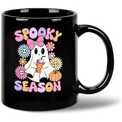 Halloween cadeau mok schattige spook wandelende hond koffiemok keramische koffiekopje 330ml (11oz) zwarte koffiekopje voor vrienden Lightinthebox