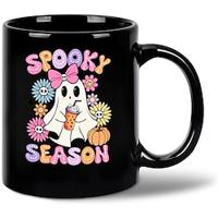 Halloween cadeau mok schattige spook wandelende hond koffiemok keramische koffiekopje 330ml (11oz) zwarte koffiekopje voor vrienden Lightinthebox - thumbnail