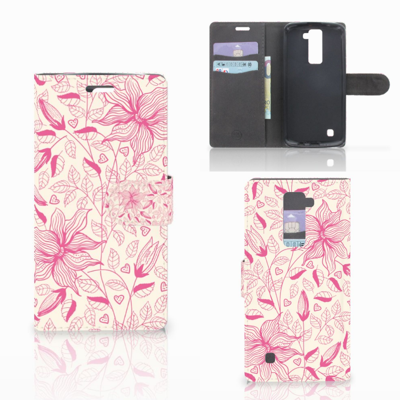 LG K10 2015 Hoesje Pink Flowers