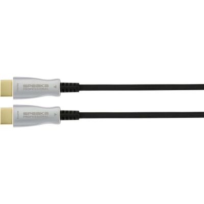 SpeaKa Professional SP-9019356 HDMI-kabel HDMI Aansluitkabel HDMI-A-stekker, HDMI-A-stekker 50.00 m Zwart 4K UHD, Afgeschermd