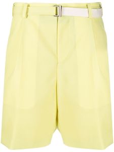 sacai bermuda à taille ceinturée - Jaune