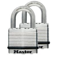 Masterlock 2 x 50mm keyed alike padlocks with treated steel body for weather resi - M5EURT - thumbnail