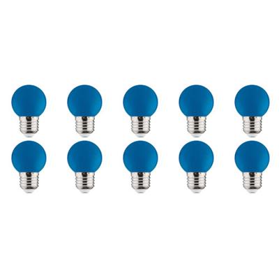 Voordeelpak 10x LED Lamp E27 - Kozolux Romba - Blauw Gekleurd - 1W