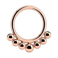 Hinged Segment Ring Met roségoud verguld chirurgisch staal Piercingringen - thumbnail