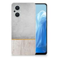 OPPO Reno8 Lite Bumper Hoesje Wood Concrete - thumbnail