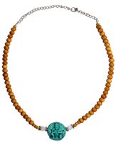 Sandalwood Verstelbare Ketting - Turquoise Hanuman - thumbnail