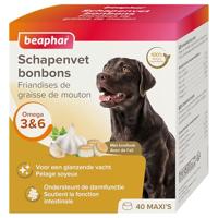 Beaphar Schapenvet Bonbons Knoflook Maxi 245g - Smakelijke snack voor grote honden met knoflook - onderstuend de spijsvertering - omgega 3 en 6 vetzuren voor een glanzende vacht