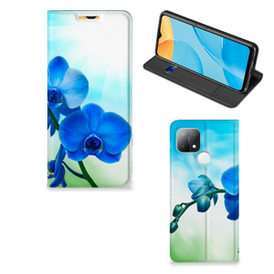 OPPO A15 Smart Cover Orchidee Blauw - Cadeau voor je Moeder