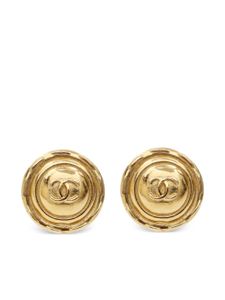 CHANEL Pre-Owned boucles d'oreilles en plaqué or à logo CC (1994)