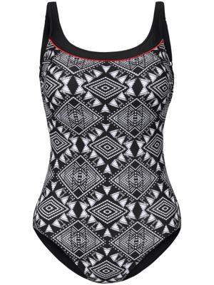 Badpak grafische motieven voor Van Sunmarin zwart