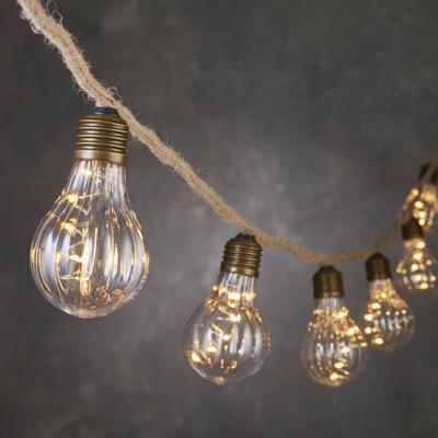 Feestverlichting touwverlichting met 10 bolletjes en 50 leds warm wit 815 cm