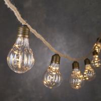 Feestverlichting touwverlichting met 10 bolletjes en 50 leds warm wit 815 cm