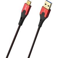 Oehlbach USB-Evolution C3 - hoogwaardige 3.0 USB-A naar 3.1 USB-C laad- en datakabel - zwart/rood - 1m